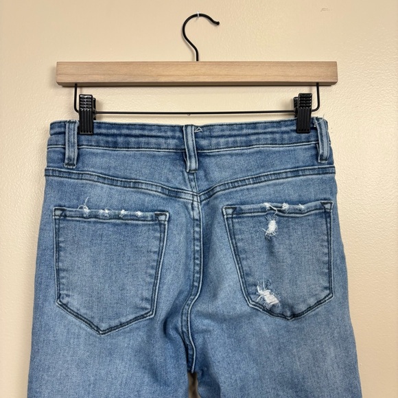 Vervet Jeans Womens 27 Blue Straight Leg Cropped Distressed Mid Rise Denim - Picture 6 of 10